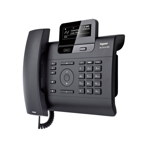Gigaset DE310 IP Pro, Black VoIP deskphone with display+ powersupply Gigaset DE310 IP Pro, Black VoIP deskphone with display+ powersupply