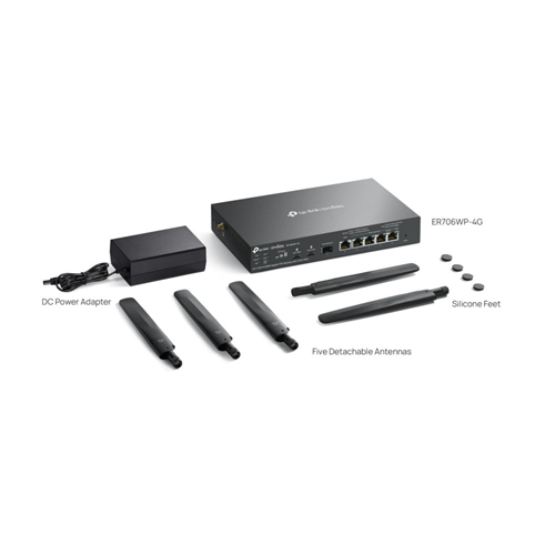 Omada 4G+ Cat6 AX3000 Gigabit VPN Gateway with 4-P Omada 4G+ Cat6 AX3000 Gigabit VPN Gateway with 4-P